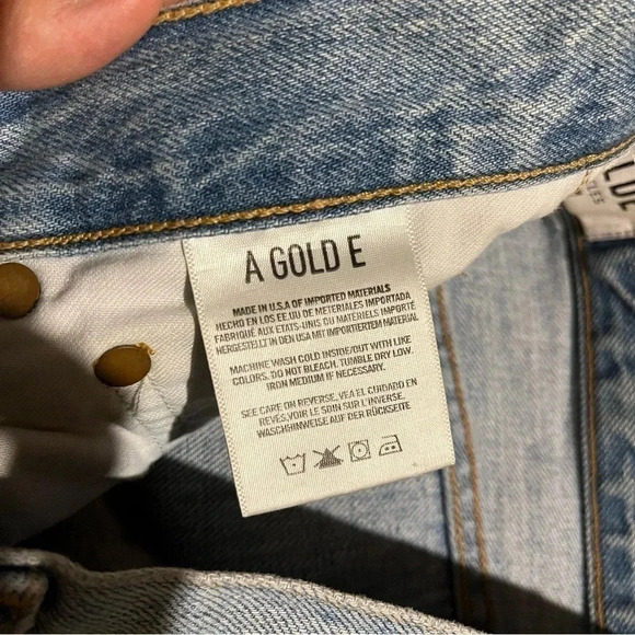 AGOLDE Jamie High Rise Classic Distressed Jeans Shakedown Light Blue Size 28 - Picture 8 of 11